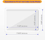 Clear Adhesive 5" x 7" Index Card Pockets with Top Open for Loading, 50 Pack, Plastic Labels Holders for Storage Bins and Library Card, Organizing and Protecting Your Index Cards or Photos