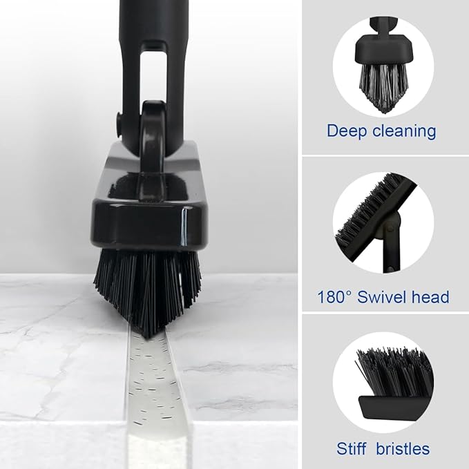CELOX Grout Brush with Long Handle, Tile Grout Cleaner Brush for Tile Floors, for Shower Tile, for Cleaning Grout