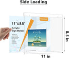 MaxGear Wall Mount Sign Holder 8.5 x 11 Inch, Clear Plastic Picture Frames with Mounting Screws, Door Sign Holders and Document Display Frame for Home, Office, Store, Landscape, 12 Pack