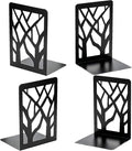 MSDADA Book Ends, Bookends, Book Ends for Shelves, Bookends for Shelves, Book Ends for Heavy Books, Book Shelf Holder Stand for Home Decorative，Metal Bookends Stoppers, Black(2 Pairs)