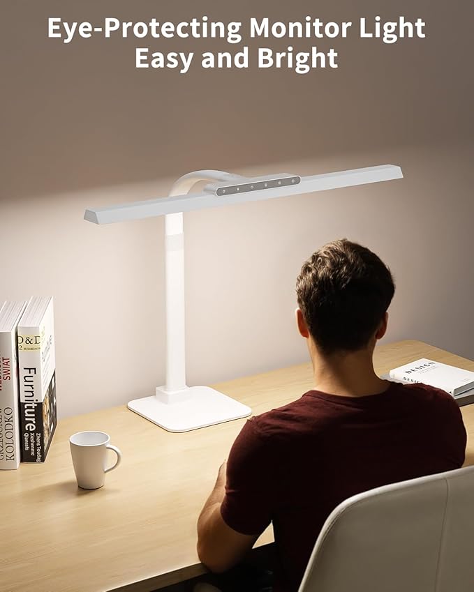 SEOUFRDZ LED Desk Lamp with Base, 24W Brightness Touch Control Desk Light for Home Office, Eye-Caring Tall Adjustable Architect Lights for Reading, Drawing, Crafts, Gaming, Workbench, Study