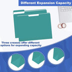 File Folder, HERKKA 30 Pack 1/3 Cut Tab File Folders, File Folders Great for Organizing and Filing, Letter Size, Turquoise