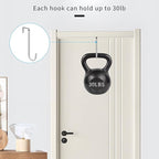 FYY Over The Door Hooks - 4 Pack Upgraded Long Door Hangers Hooks with Rubber Prevent Scratches Heavy Duty Organizer Hooks for Hanging Clothes, Towels, Hats, Coats, Bags Sliver