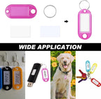 Key Labels, Key Tags, 30 Pack Plastic Key Tags with Ring and Label Window, Key Chain ID Tags/Identifiers for Name, Luggage, Bags, Backpack, 10 Colors