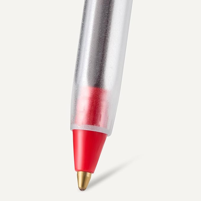 Amazon Basics Ballpoint Pens, 1.0mm, Red, 12 Pack