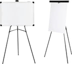 Amazon Basics High Boardroom Black Aluminum Flipchart Whiteboard and Display Easel Stand with Adjustable Height Telescope Tripod, Black, 37 x 18 x 28 Inches