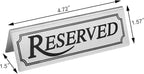 New Star Foodservice Stainless Steel Table Tent Sign (Silver (Reserved), 4 by 1.5-Inch (Set of 2))