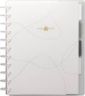 Happy Planner Undated Plans + Notes Monthly Planner Notebook Journal, 12-Month Planner, Modern Texture, Big Size, 60 Pages, 4 Dividers, 4 Sticker Sheets, 8.5" x 11"