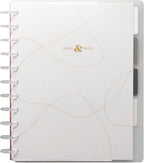 Happy Planner Undated Plans + Notes Monthly Planner Notebook Journal, 12-Month Planner, Modern Texture, Big Size, 60 Pages, 4 Dividers, 4 Sticker Sheets, 8.5" x 11"