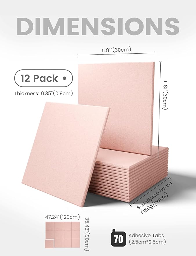Fluxynara Large Felt Bulletin Board 48" x 36" Cork Board Alternative-12 Pack with 70 Safe Removable Adhesive Tabs, Cork Boards for Walls Cork Board for Home Office Classroom Pin Board - Coral