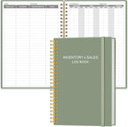 Inventory & Sales Log Book for Small Business – Inventory Ledger Book, Inventory Notebook, Order Tracker for Purchases, Sales & Reorders, 5.8" x 8.5", Green