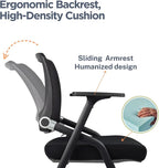 SLKJChr 2 Pack Foldable Office Chairs with Wheels, Mesh Back, Arms and Portable - Folding Office Chairs for Conference Room Chair, Office Guest & Reception & Meeting Chair - (Black) 300 lbs.