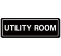 Utility Room Sign, Premium Durable Acrylic Material, Super Strong Adhesive, Quick Installation, Suitable for Your Home and Business (9 × 3 Inches, Black)