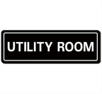 Utility Room Sign, Premium Durable Acrylic Material, Super Strong Adhesive, Quick Installation, Suitable for Your Home and Business (9 × 3 Inches, Black)
