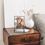 PPH-Sisy Acrylic Sign Holder 5x7 Display Stand, Clear and Stable Table Plastic Paper Holder, Acrylic Frames for Home Office Shop Photo Frames Exhibition Black (6pcs)