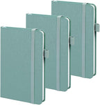 ONAVIA A6 Pocket Notebook Lined Journals, Small Journaling Notebooks, 160 Pages Hardcover Mini Notepad for Writing, Work, School and Note Taking with Pen Holder, 3.5" x 5.7", 3 Pack (Midnight Green)
