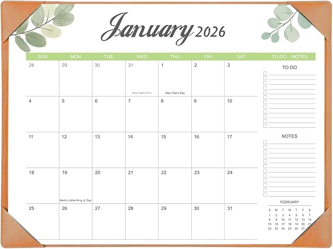 Desk Calendar 2026-2027 with Desk Mat – 22" x 17" Large Desk Pad Calendar Runs from January 2026 to June 2027, Office Supplies Desktop Monthly Calendar for Home & Office