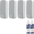 loukin 4 Pack Magnetic Dry Erase Eraser, Whiteboard Eraser, Glass Board Remover, 3.4 fl oz Whiteboard Cleaner * 2 Included, for Classroom, Home and Office Use (Grey)