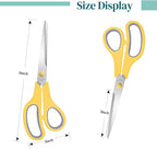 36 Packs 8" Sewing Craft Students Scissors Bulk,Multipurpose Heavy Duty Sharp Paper Scissors,Stainless Steel Shears for Home Office School