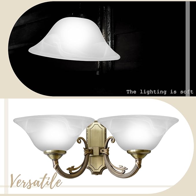 Huquary Lamp Glass Shades for Floor Lamp Elegant Cover Light Fixture Shade Light Fixture Replacement(12.2 x 4.92 x 1.65 Inch,Stylish White)
