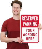 SmartSign Custom Reserved Parking Sign - 12"x18" Laminated Aluminum, 63 mil thick Custom Metal Signs for Parking Lots, Business, Outdoors, USA-Made, 100+ Years of Sign Expertise