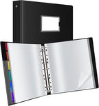 Uquelic 80-Pocket Binder with Plastic Sleeves for Letter/A4 Size(11" x 8.5"), Document Binder Organizer for Papers, Certificates and Artwork, Colorful PP Divider Pages for Presentation