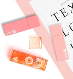 Unjoo White Correction Tape, Easy To Use Cute Applicator for Instant Corrections, For school, Office Workers (Gradient Pink, 5M/196" x 0.2",12pack)