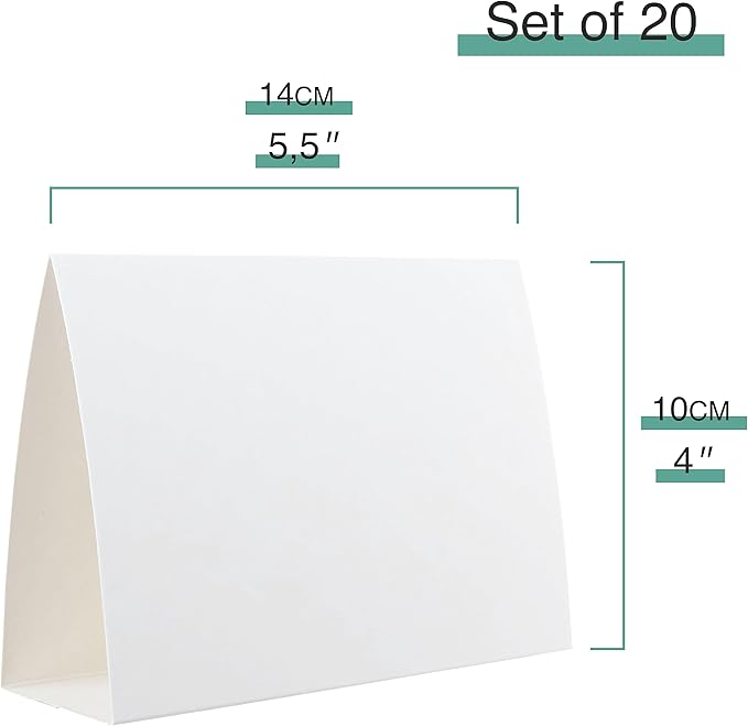 20 Pack White Blank Table Place Cards - Name Card for Weddings, Tent Signs for Food, Tags for Party Buffet, Blank Reserved Seating Card for Event, Name Place Card for Table Setting