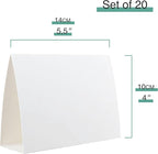 20 Pack White Blank Table Place Cards - Name Card for Weddings, Tent Signs for Food, Tags for Party Buffet, Blank Reserved Seating Card for Event, Name Place Card for Table Setting