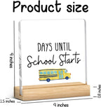 Funny Back to School Countdown Acrylic Sign, Funny Days Until Schools Starts Countdown Decor for Classroom, Best Back to School Gifts for Teacher Students A 09
