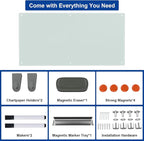 Large Glass Dry Erase Board, 96 x 48 Inches Magnetic Glass Whiteboard for Wall, 8' x 4' Frameless Board for Office, Home, School