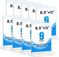 NICELINK 9 Pack Acrylic Sign Holder 8.5x11 Inch, Double Sided Clear Flyer Display Stand, Plastic Menu Stand, Table Top Sign Picture Paper Frames for Wedding table Number Office Store Restaurant