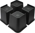 MXMZHXU Bed Risers 2 inch, 3 inch, 4 inch, 6 inch or 8 inch Heavy Duty Furniture Risers, Up to 6000 Lbs L Shaped Design Bed Lifts Blocks for Couch Desk Sofa Table (Black, 6 Inch 4 Pack)