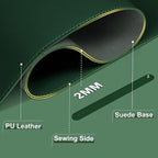 Leather Desk Pad Protector, 47.2'' x 23.6'', Suede Base Desk Blotter, Non-Slip Office Mat, Waterproof Writing Pad for Office and Home - Blackish Green