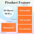 STARLIBOO Removable Colored Labels Stickers, 3X5 Inch Removable Large Label Stickers for Moving Boxes and Storage Bins- Waterproof- Tear Resistant (Orange)