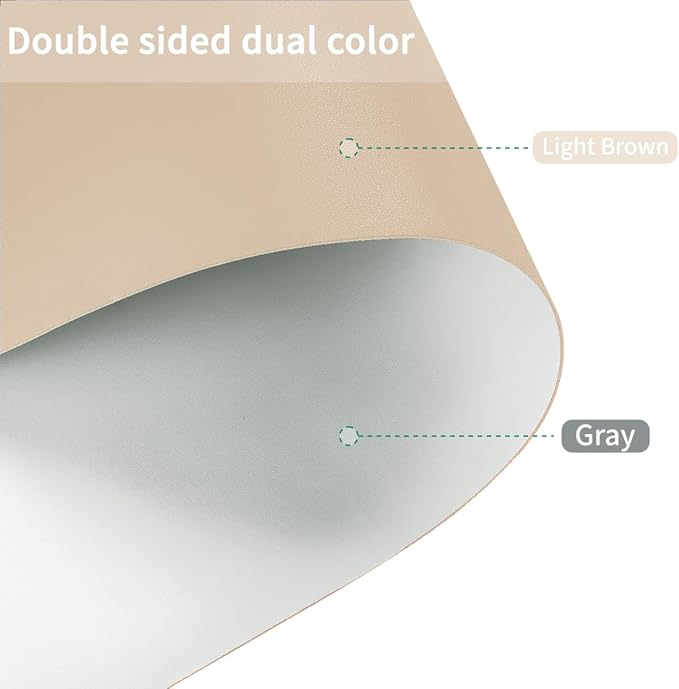 Zinkooat Table Pad Protector for Dining Room Table - Can Be Used On Both Sides Waterproof and Easy to Clean Good Flatness Used for Dining Table(Light Brown+Gray 54x72)
