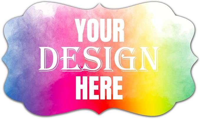 LAUKIYE 100-500 Custom Stickers Personalized Labels, Customized with Any Image Logo and Text. for Business LogoThank You Labels,etc. (Fancy Frame,4X2 Inch)
