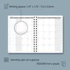 POPRUN 2026 Planner Daily Weekly and Monthly Calendar with Hourly Schedule(Medium Size 8.5'' x 6.25'' Wire-Bound Hard Cover) - Agenda 2026 (Jan.2026-Dec.2026), Monthly Tabs - Haze Blue