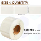 Zonon 500 Pcs Clear Labels Label Protector Clear Stickers Wafer Seals Waterproof Labels for Protecting Barcodes, Numbers and Stickers (4.05 x 2.04 Inch,Rectangle)