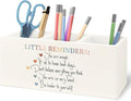 URLLUAE Little Reminders Mental Health Wooden Pen Pencil Holder for Office Desk Accessories, Therapist Gifts, Mental Health Positive Affirmations Makeup Brush Toothbrush Holder Organizer