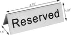 New Star Foodservice Stainless Steel Table Tent Sign (Scoltp-213 (Reserved), 4 x 1.5-Inch (Set of 6))