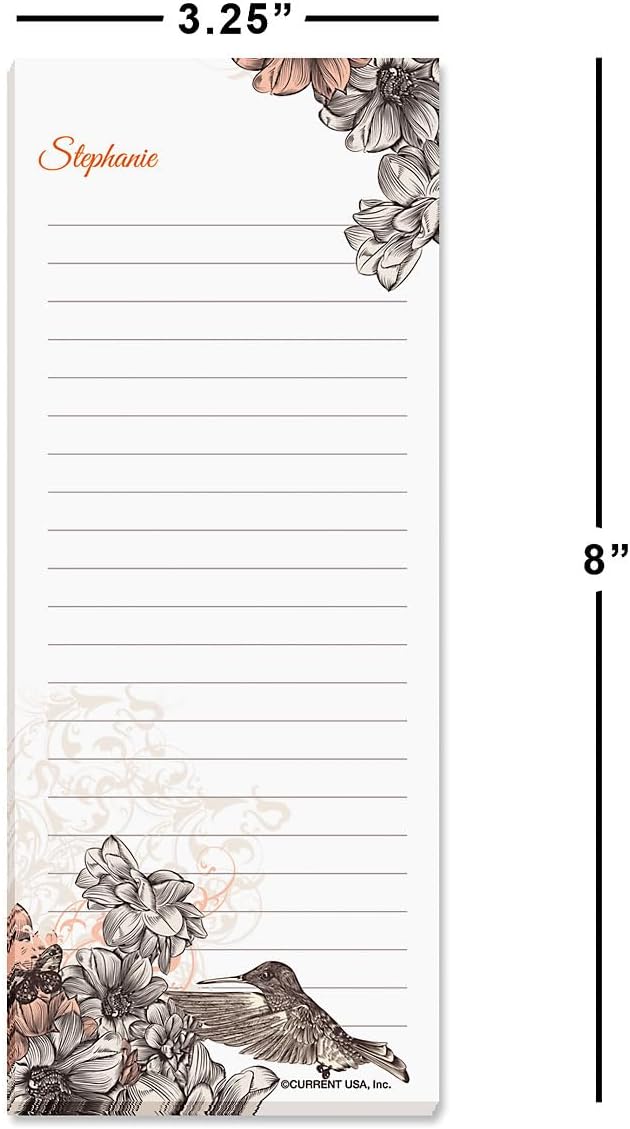 Current Hummingbird Garden Personalized Lined Shopping List Pads - Set of 3