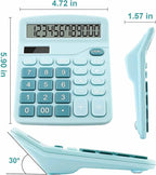 Office Desk Calculator, Cute Calculator for Kids, Basic Calculators Desktop, Dual Power Simple Financial Calculator with Big Button Large Display for Office Home and School (Blue)