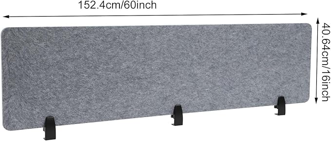 Desk Divider Mounted Privacy Panel, 2Pcs Privacy Panels for Classrooms, Libraries, Business Counters (Grey, 60 x 16 in)