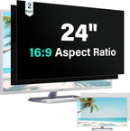 Mao Yeye [2 Pack] 24 Inch Computer Privacy Screen for 16:9 Aspect Ratio Widescreen Monitor, Eye Protection Anti Glare Blue Light Computer Monitor Privacy Filter, Removable 24 in Protector Film