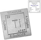 5 oz Titanium Cube Paperweight 1.25" (32 mm) | 99.99% Pure | Chemistry Design with Certificate of Authenticity