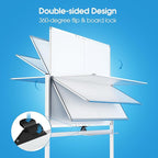 MaxGear Rolling Whiteboard on Wheels, 48" x 36" Large Magnetic Dry Erase Board with Stand, 4' x 3' Mobile Whiteboard with Aluminium Frame and Magnetic Surface for Office, School