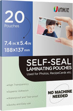 Uinkit 10Mil 20Pack 5”x7“ Double-Sided Self-Sealing Laminating Pouches, Thick for Certificates, Art Prints, Diplomas, Menus, Premium Display Protection with Crystal Clear Gloss Finish - No Machine