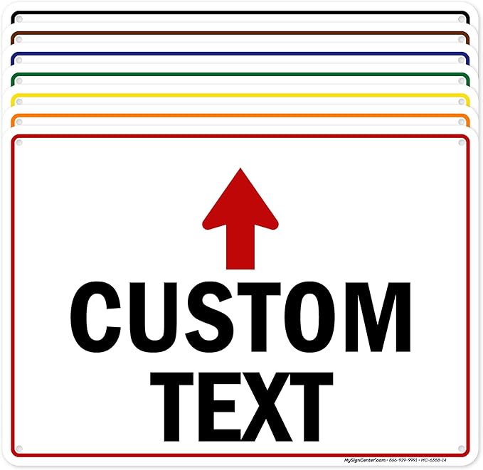 Custom Arrow,Custom Directional Sign, Up Arrow,10x14 Inches, Rust Free .040 Aluminum, Fade Resistant, Made in USA by My Sign Center