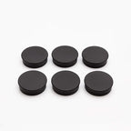 Bullseye Office 24 Round Black Fridge Magnets, Button Shaped, Small Colorful Magnetic Discs for Kitchen, Cabinet or Classroom, Perfect Whiteboard Supplies for Teachers (Black)